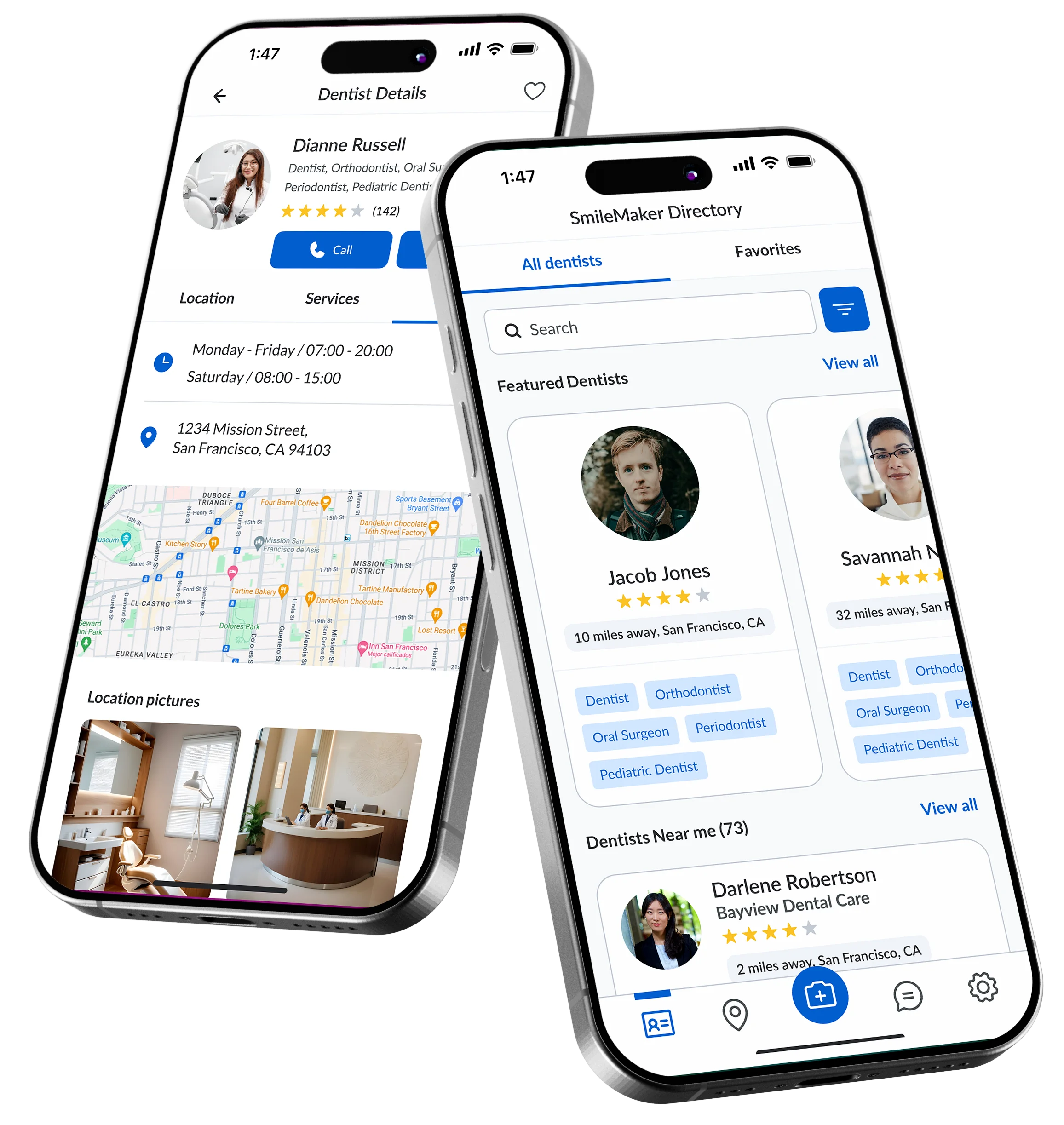 SmileMaker pantallas de la app en iPhone