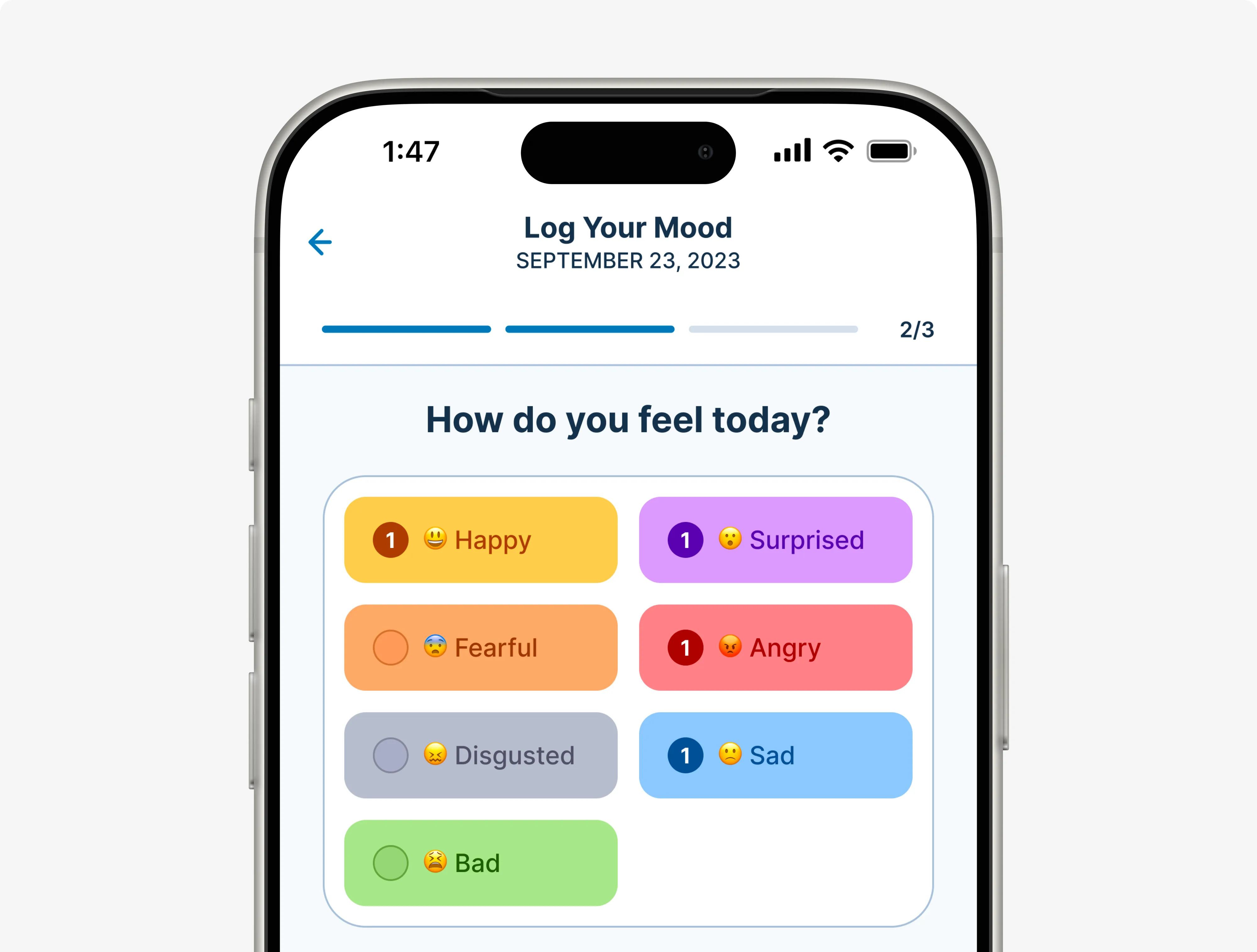 App de patrones emocionales Mood Tracker