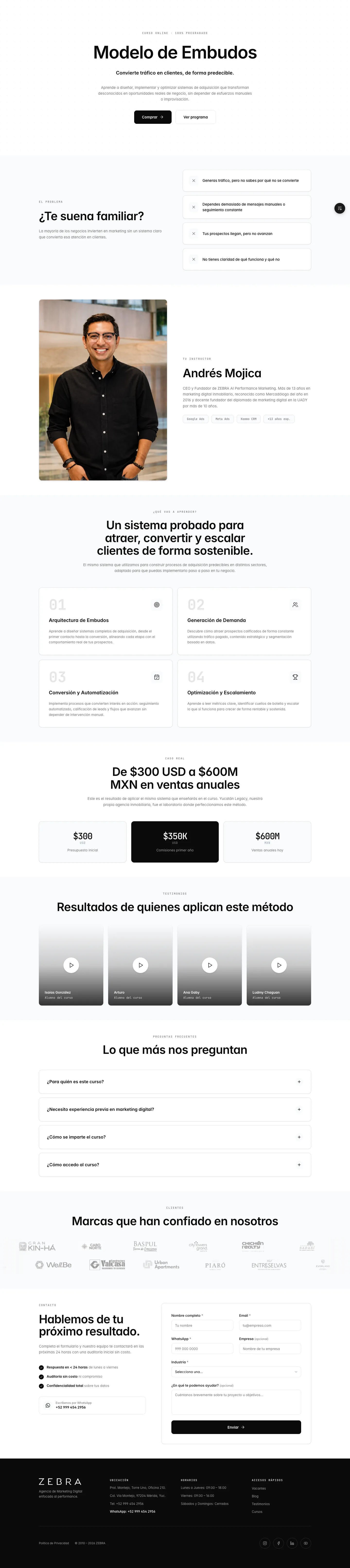 Página Curso: Modelo de Embudos · Zebra
